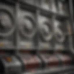 Close-up view of a silver dollar slot machine showcasing intricate designs