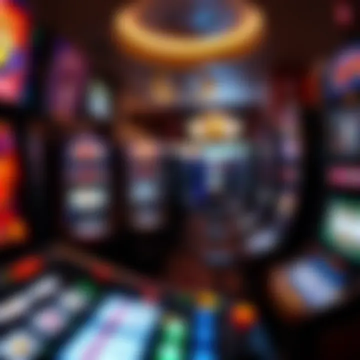 An array of modern slot machines with interactive displays and themes.