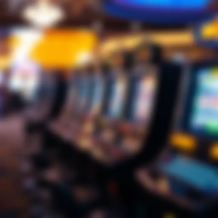 Exciting Slot Machines Exciting slot machines lined up in a casino