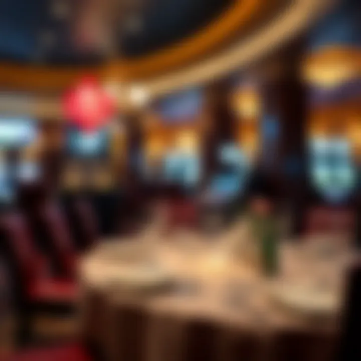 Elegant dining setup within a casino, emphasizing the gourmet dining experiences available.
