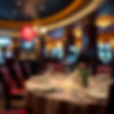 Gourmet Dining Experience in Casino Elegant dining setup within a casino, emphasizing the gourmet dining experiences available.