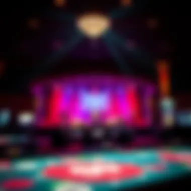 Vibrant Live Entertainment in Casino Live entertainment stage within a casino showcasing a performance, capturing the vibrant nightlife.