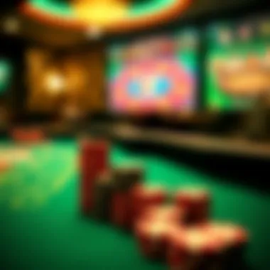 Vibrant Casino Gaming Table Casino gaming table with vibrant chips