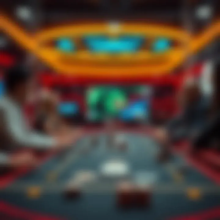 The Digital Revolution: Poker in the Modern Era A futuristic digital poker table showcasing online gameplay with avatars.