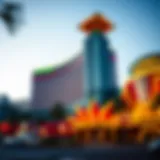 Architectural Marvel of LINQ Casino Exterior view of LINQ Casino showcasing its vibrant architecture