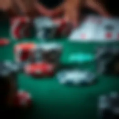 A close-up of poker chips and cards, symbolizing the intricate decisions players must make.