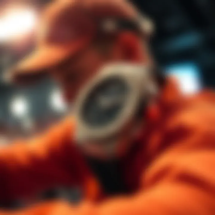 Hublot WPT Watch in Action During Sports Event Artistic representation of the Hublot WPT watch in action during a sports event