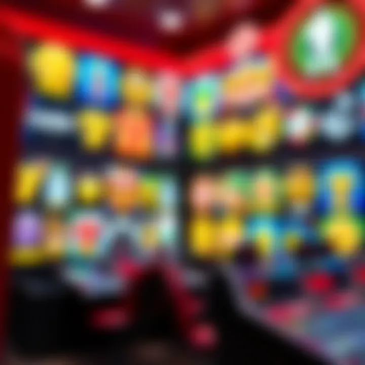 Vibrant display of various casino game icons