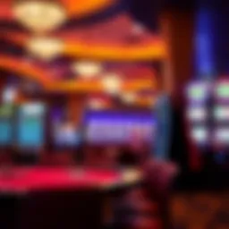 Interior view of a vibrant Indian casino in Connecticut showcasing gaming tables and slot machines.