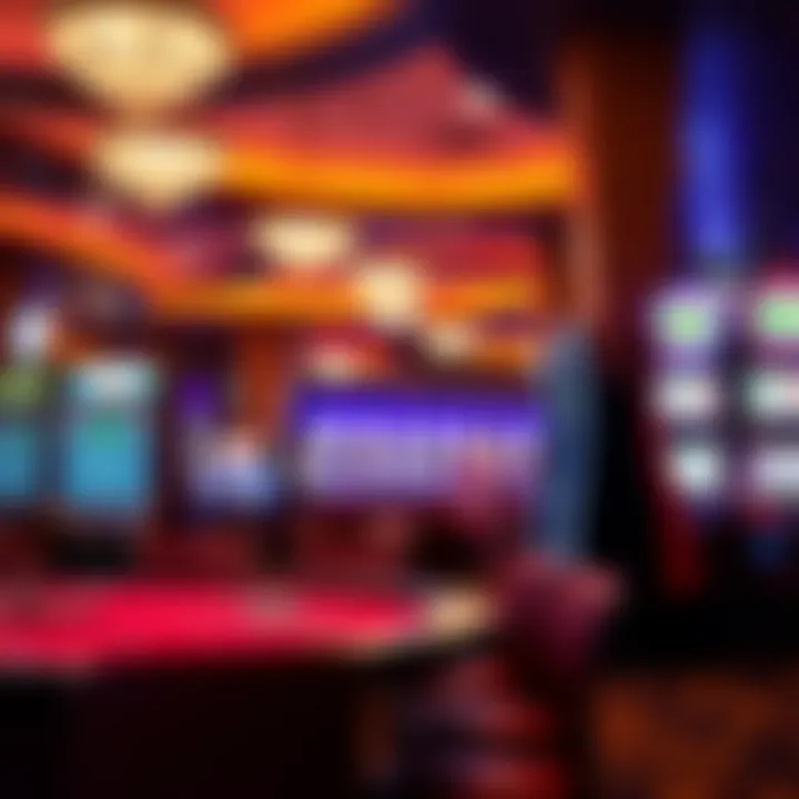 Vibrant Gaming Experience Interior view of a vibrant Indian casino in Connecticut showcasing gaming tables and slot machines.