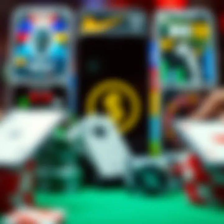 Diverse Gaming Apps for Earning A collage showcasing various gaming apps with monetary rewards