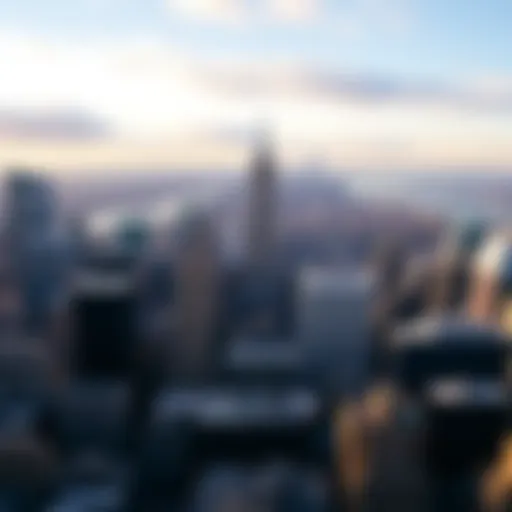 The Iconic Skyline of New York Aerial view of New York City skyline