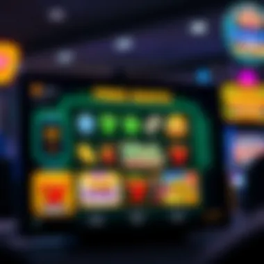 Digital interface showcasing various free slot games