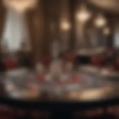Elegant baccarat table setup