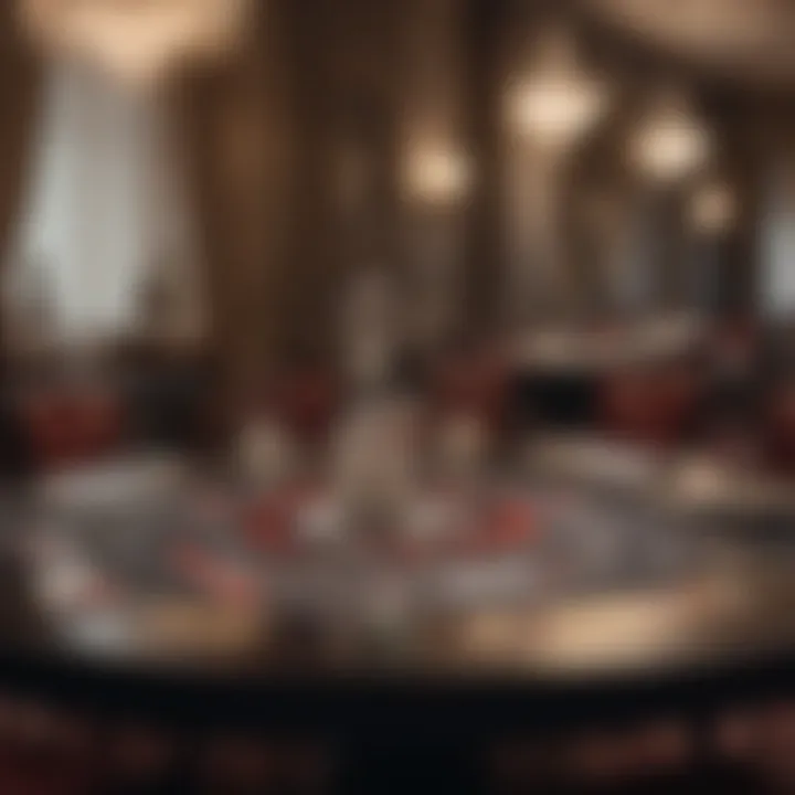 Elegant baccarat table setup