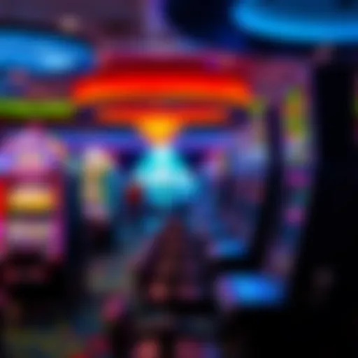 Vibrant Casino Floor at Tioga Downs A vibrant scene of Tioga Downs casino floor showing various gaming machines