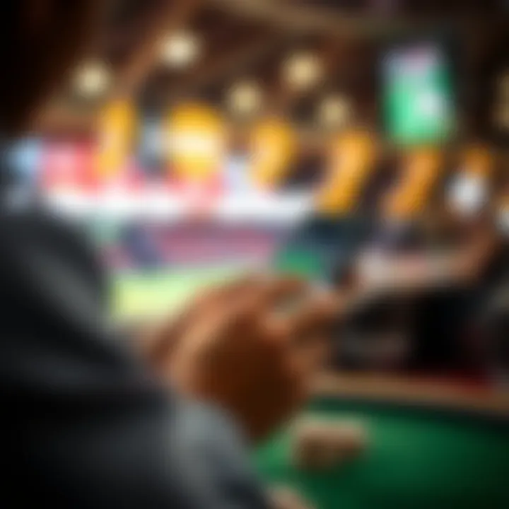 User Experience in Sports Betting User engaging with sports betting app on mobile device