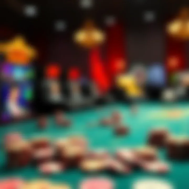 A visual representation of various online gambling games