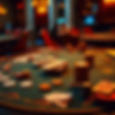 Setup of a Hoyle card game on a table