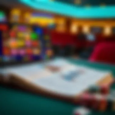 Strategic Insights for Slot Enthusiasts A strategy guide opened next to a stylish laptop with slot game interface on the screen