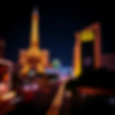 Night view of Las Vegas Strip featuring the Eiffel Tower