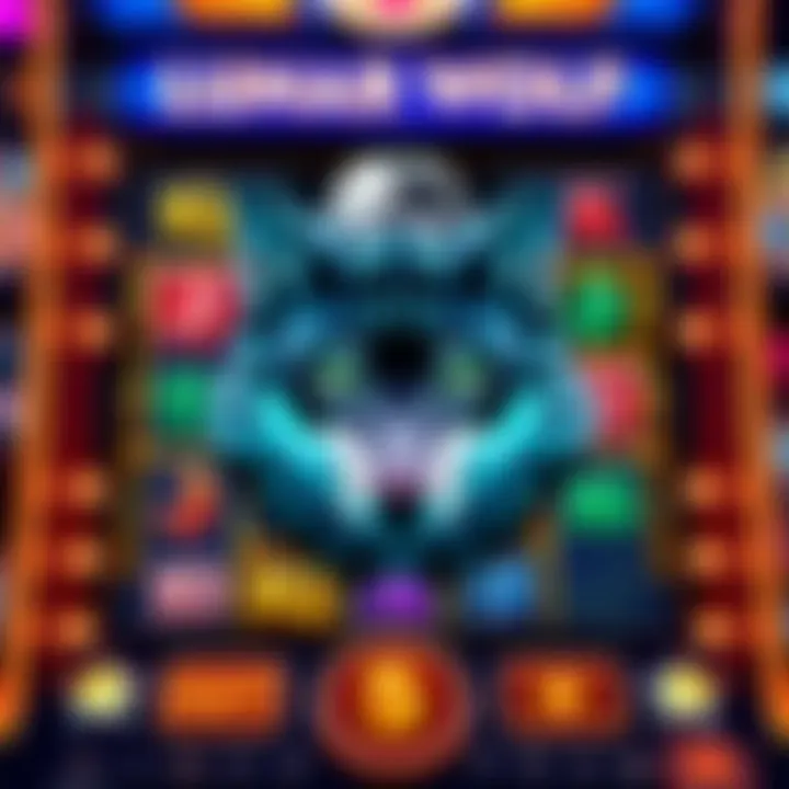 Vibrant Graphics of Lunar Wolf Slot Machine The mesmerizing Lunar Wolf slot machine interface showcasing vibrant graphics