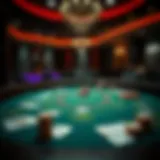 An elegant layout of a Blackjack table with cards and chips