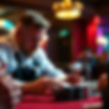 Strategic Decision-Making in 21 A close-up of a player making a strategic decision during a game of 21