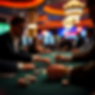 Close-up of a player engaged in a strategic card game at the poker table.