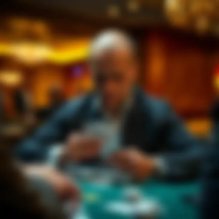 Player Analyzing Cards and Bets A player analyzing cards and calculating bets