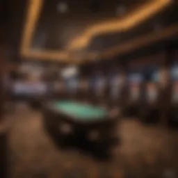 Interior view of Rivers Casino poker room showcasing tables and players