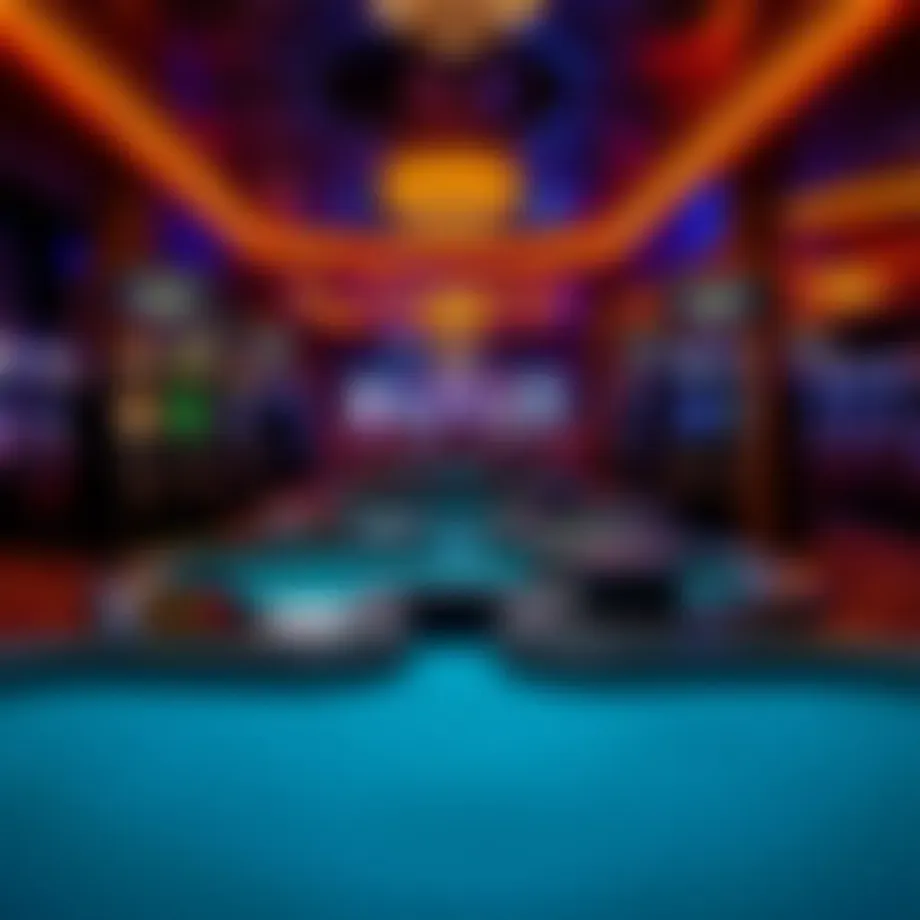 A panoramic view of Riverstar Casino's gaming floor showcasing vibrant slot machines and card tables.