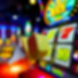 An intricate view of a roll the dice slot machine with vibrant symbols.