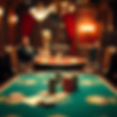 Cultural significance of poker reflected in a rounders table setting