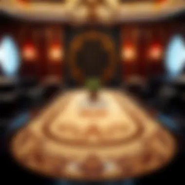 Elegant rounders poker table showcasing intricate design elements