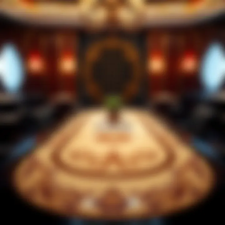 Elegant rounders poker table showcasing intricate design elements