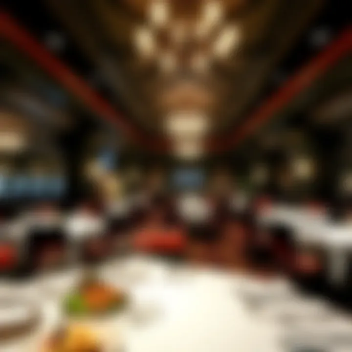 Gourmet Dining at Sands Casino Resort Elegant dining area featuring gourmet dishes and sophisticated ambiance