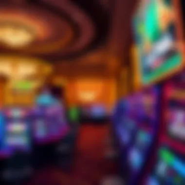 Vibrant Gaming Experience at Sands Casino Luxurious gaming floor filled with vibrant slot machines and gaming tables