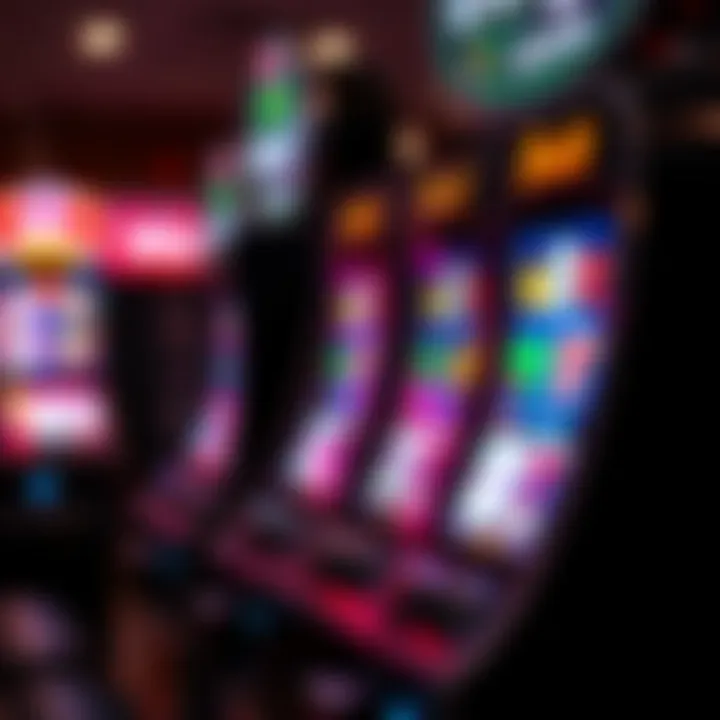 A close-up view of a skill slot machine in operation, showcasing its unique interface.