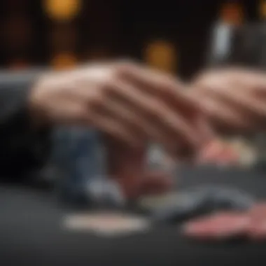 Strategic Moves in Poker Stack of poker chips next to a playing card hand