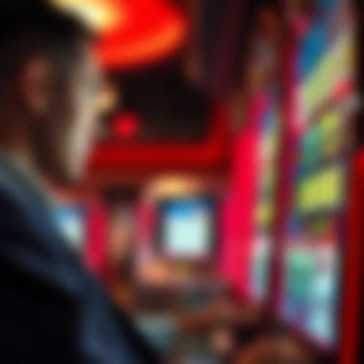 Engaging with Slot Machines: A Player's Perspective Close-up of a player engaging with a slot machine
