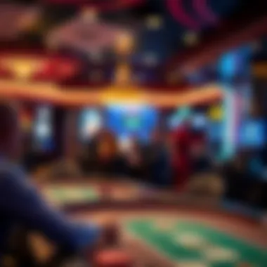 A vibrant atmosphere of a live poker gaming room