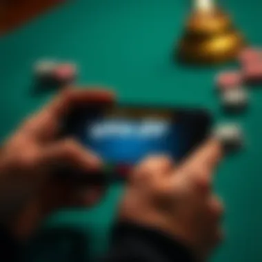 Blackjack Strategy App Interface Blackjack strategy application interface on a smartphone