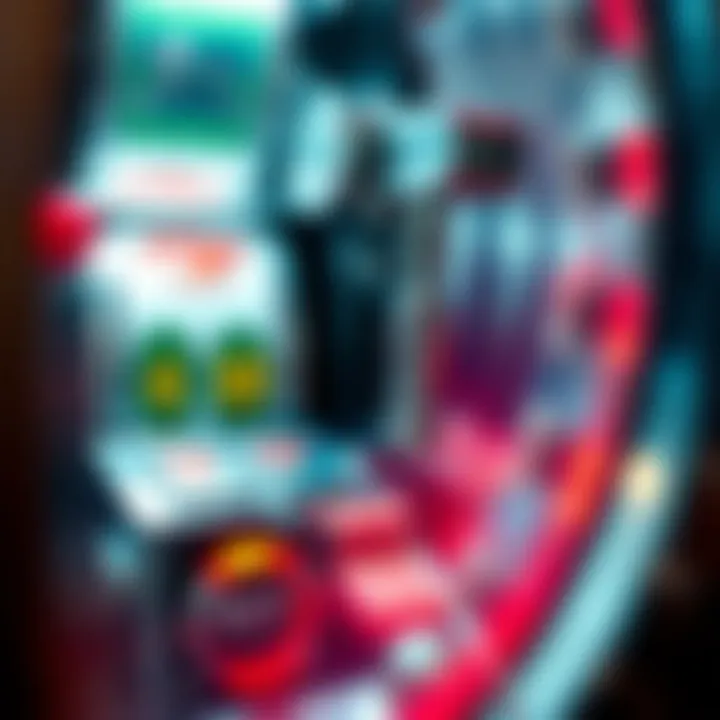 Close-up of a slot machine's intricate mechanics