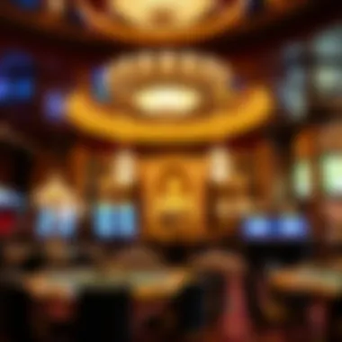 Elegant depiction of a gold bar casino interior