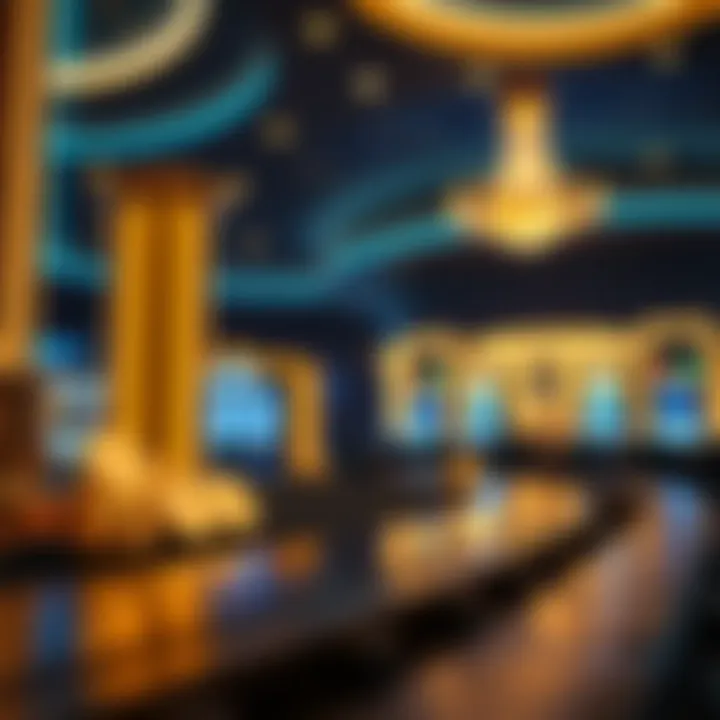 Futuristic design elements in a casino