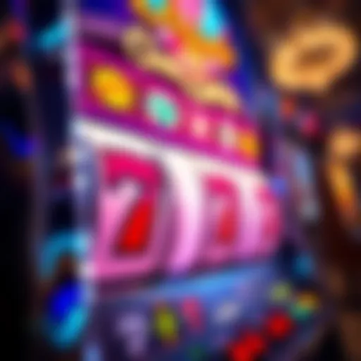 Vibrant Vegas Slot Machine Close up of vibrant Vegas slot machine