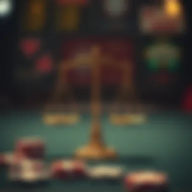 Responsible Gambling Principles Symbol of responsible gambling with a balanced scale