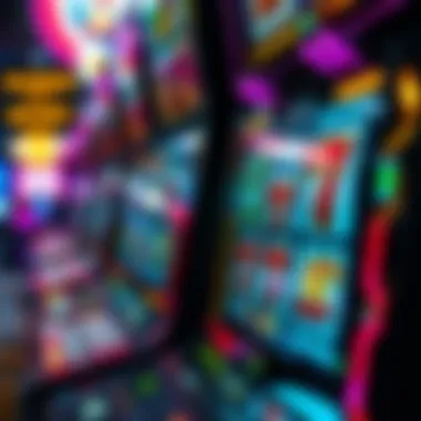 A digital interface of a modern slot machine with vibrant graphics