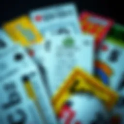 Diverse lottery tickets displayed